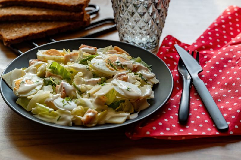 Caesar salad with grilled chicken and parmesan